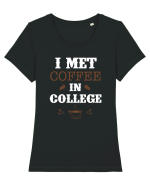COFFEE Tricou mânecă scurtă guler larg fitted Damă Expresser