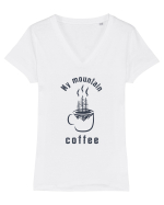 My Mountain Coffee Tricou mânecă scurtă guler V Damă Evoker