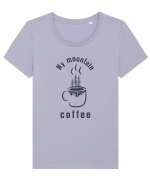 My Mountain Coffee Tricou mânecă scurtă guler larg fitted Damă Expresser