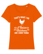 CHICKEN Tricou mânecă scurtă guler larg fitted Damă Expresser