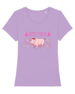 MERRY PIGMAS Tricou mânecă scurtă guler larg fitted Damă Expresser