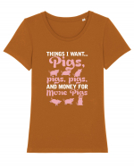 PIGS Tricou mânecă scurtă guler larg fitted Damă Expresser