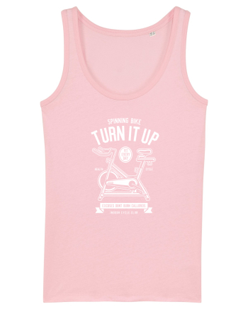 Spinning Fitness White Cotton Pink