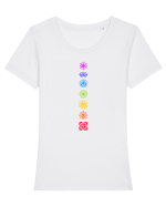 Chakra Tricou mânecă scurtă guler larg fitted Damă Expresser