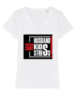 No stress! Tricou mânecă scurtă guler V Damă Evoker