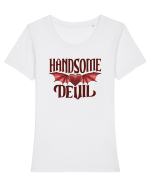 Pentru cupluri - Handsome devil - AngelDevil2 Tricou mânecă scurtă guler larg fitted Damă Expresser