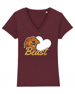 Pentru cupluri - Beast - BeastBeauty1 Tricou mânecă scurtă guler V Damă Evoker