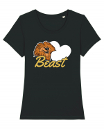 Pentru cupluri - Beast - BeastBeauty1 Tricou mânecă scurtă guler larg fitted Damă Expresser