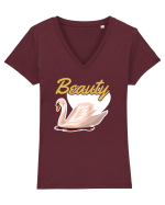pentru cupluri - Beauty - BeastBeauty2 Tricou mânecă scurtă guler V Damă Evoker