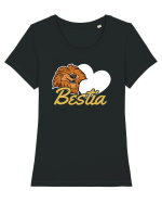Pentru cupluri - Bestia - FrumoasaSiBestia1 Tricou mânecă scurtă guler larg fitted Damă Expresser