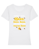 BEES Tricou mânecă scurtă guler larg fitted Damă Expresser