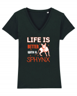 SPHYNX Tricou mânecă scurtă guler V Damă Evoker