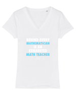 MATH TEACHER Tricou mânecă scurtă guler V Damă Evoker