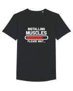 Installing Muscles Please Wait Tricou mânecă scurtă guler larg Bărbat Skater