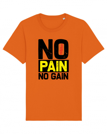 No Pain No Gain Bright Orange