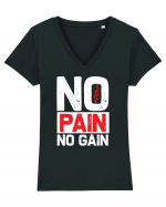 No Pain No Gain Tricou mânecă scurtă guler V Damă Evoker