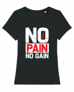 No Pain No Gain Tricou mânecă scurtă guler larg fitted Damă Expresser