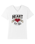 De ziua îndrăgostiților - I give you my heart for life Tricou mânecă scurtă guler V Bărbat Presenter