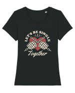 Îmi caut perechea - Let's be single together Tricou mânecă scurtă guler larg fitted Damă Expresser