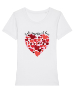 De ziua îndrăgostiților - Lots and lots of love Tricou mânecă scurtă guler larg fitted Damă Expresser