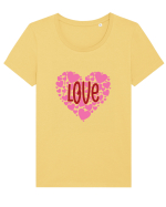 De ziua îndrăgostiților - Lots of love Tricou mânecă scurtă guler larg fitted Damă Expresser