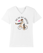 Pentru cupluri - Noi doi și o bicicletă Tricou mânecă scurtă guler V Bărbat Presenter