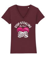 De ziua îndrăgostiților - Stop stealing my heart Tricou mânecă scurtă guler V Damă Evoker