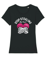 De ziua îndrăgostiților - Stop stealing my heart Tricou mânecă scurtă guler larg fitted Damă Expresser