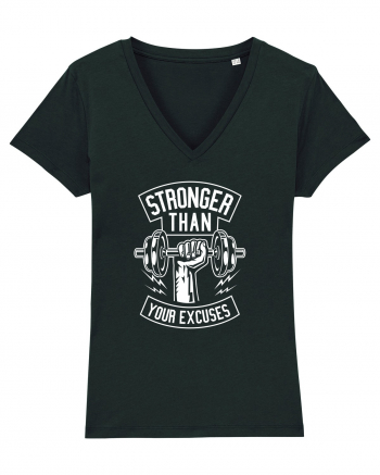 Stronger than your Excuses Gym White Black