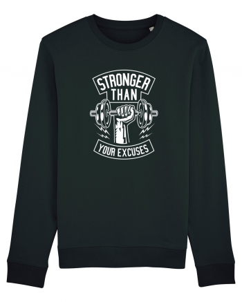 Stronger than your Excuses Gym White Black