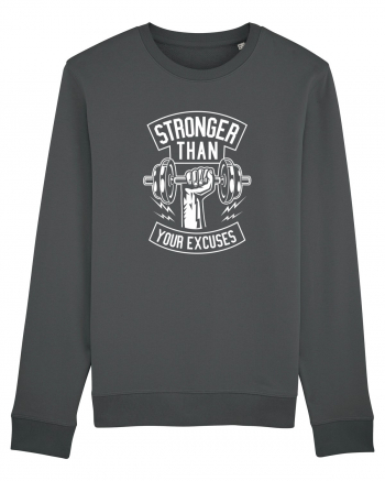 Stronger than your Excuses Gym White Anthracite