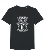 Stronger than your Excuses Gym White Tricou mânecă scurtă guler larg Bărbat Skater