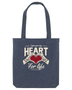 De ziua îndrăgostiților - I give you my heart for life - dark colors Sacoșă textilă