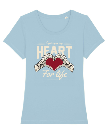 De ziua îndrăgostiților - I give you my heart for life - dark colors Sky Blue