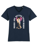 De ziua îndrăgostiților - Kisses are better than words - dark colors Tricou mânecă scurtă guler V Bărbat Presenter