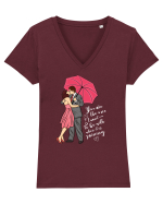 De ziua îndrăgostiților - You are the one I want to be with - dark colors Tricou mânecă scurtă guler V Damă Evoker