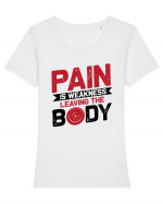 Pain Is Weakness Leaving the Body Tricou mânecă scurtă guler larg fitted Damă Expresser