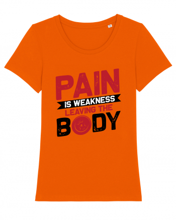 Pain Is Weakness Leaving the Body Bright Orange