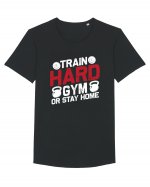 Train Hard Gym Or Stay Home Tricou mânecă scurtă guler larg Bărbat Skater