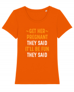 PREGNANT Tricou mânecă scurtă guler larg fitted Damă Expresser