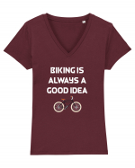 BIKING Tricou mânecă scurtă guler V Damă Evoker