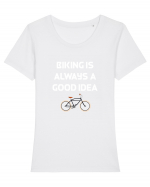 BIKING Tricou mânecă scurtă guler larg fitted Damă Expresser