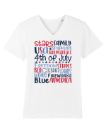 4th Of July Tricou mânecă scurtă guler V Bărbat Presenter