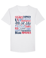 4th Of July Tricou mânecă scurtă guler larg Bărbat Skater