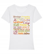 Autumn - Toamna Tricou mânecă scurtă guler larg fitted Damă Expresser