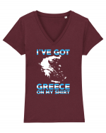 GREECE Tricou mânecă scurtă guler V Damă Evoker