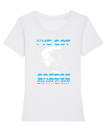 GREECE Tricou mânecă scurtă guler larg fitted Damă Expresser