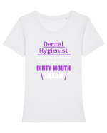 DENTAL HYGIENIST Tricou mânecă scurtă guler larg fitted Damă Expresser