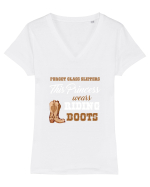 RIDING BOOTS Tricou mânecă scurtă guler V Damă Evoker