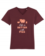 PIGS Tricou mânecă scurtă guler V Bărbat Presenter